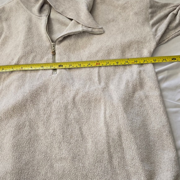 Soft Surroundings Adalyn Pullover Tunic Sherpa Fleece Quarter Zip Cream Ecru M - Picture 10 of 10
